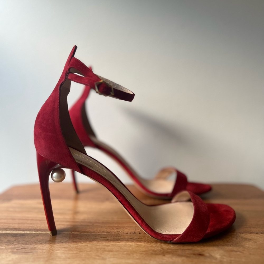 Nicholas Kirkwood Red Heels with Pearl Detail - Picture 3 of 8
